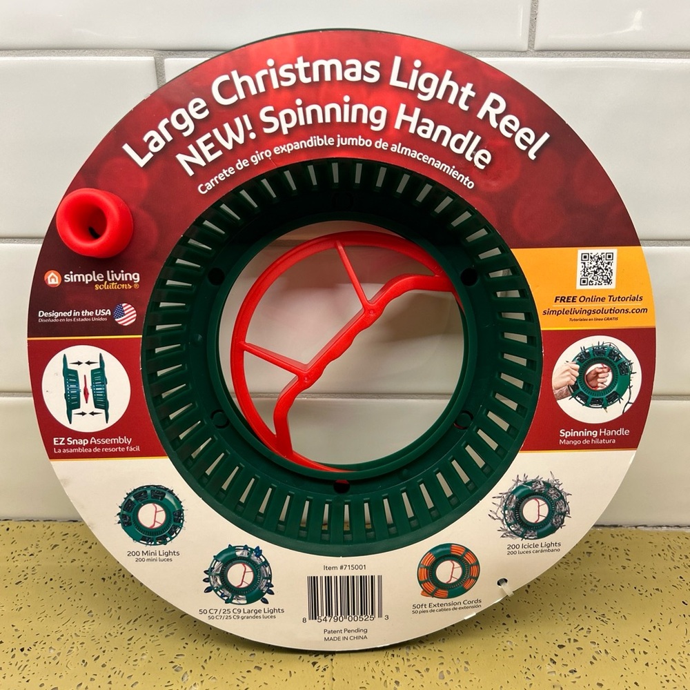 Simple Living 715001 Christmas Light & Extension Cord Spinning Storage Reel